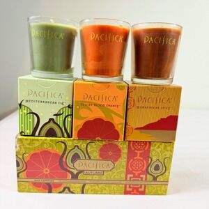 Pacifica "Autumn" Scent Soy Candle Trio‎ Set 5.5 oz Discontinued New Old Stock